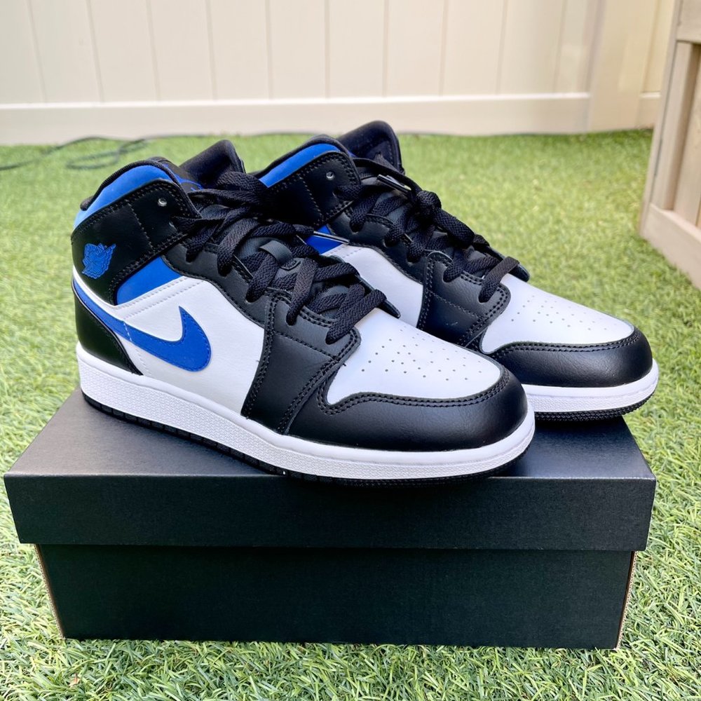 Nike Air Jordan 1 Mid black racer blue shoes - Picture 3 of 4